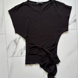 Black Tie Waist Top from Zara
